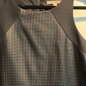 Black short dress with faux leather detail